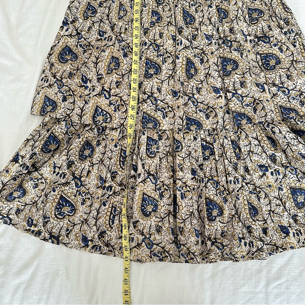 Anna Cate Amelia Tiered Ruffle Cotton Floral Maxi Skirt Large - Picture 4 of 6